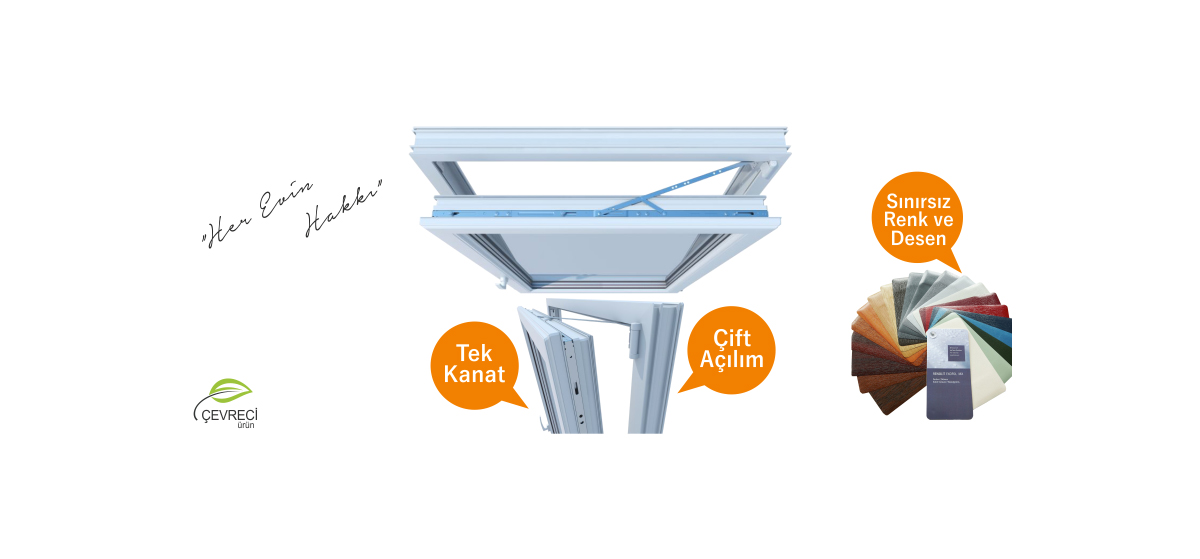 Çift Açılım PVC Pencereler